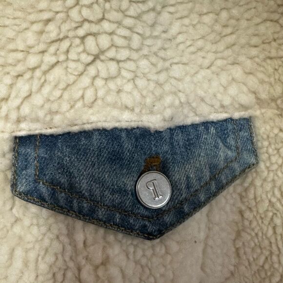Anthropologie Pilcro and the Letterpress Sherpa Lined Denim Jacket size L - Picture 7 of 10